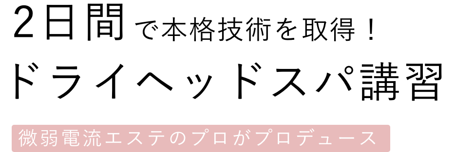 2日間でとれるドライヘッドスパ講習